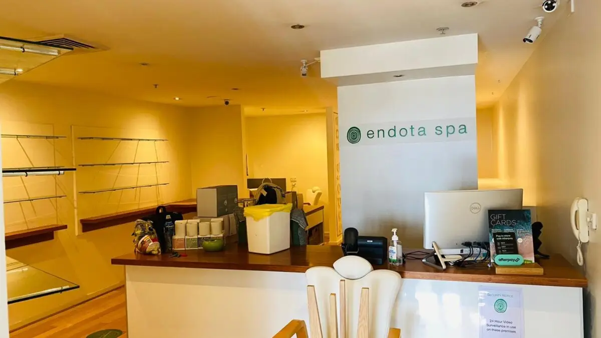 Before the transformation, the Endota Spa had a dated interior that lacked a calming atmosphere.